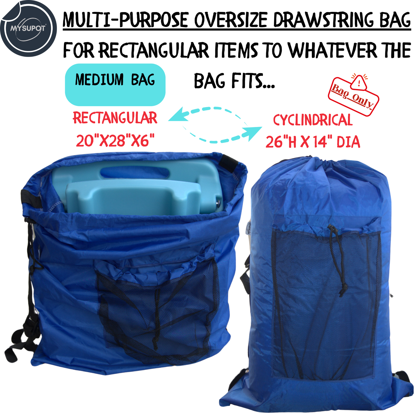 Multipurpose Bag – Lightweight 420D Polyester with Adjustable Straps (Royal Blue)