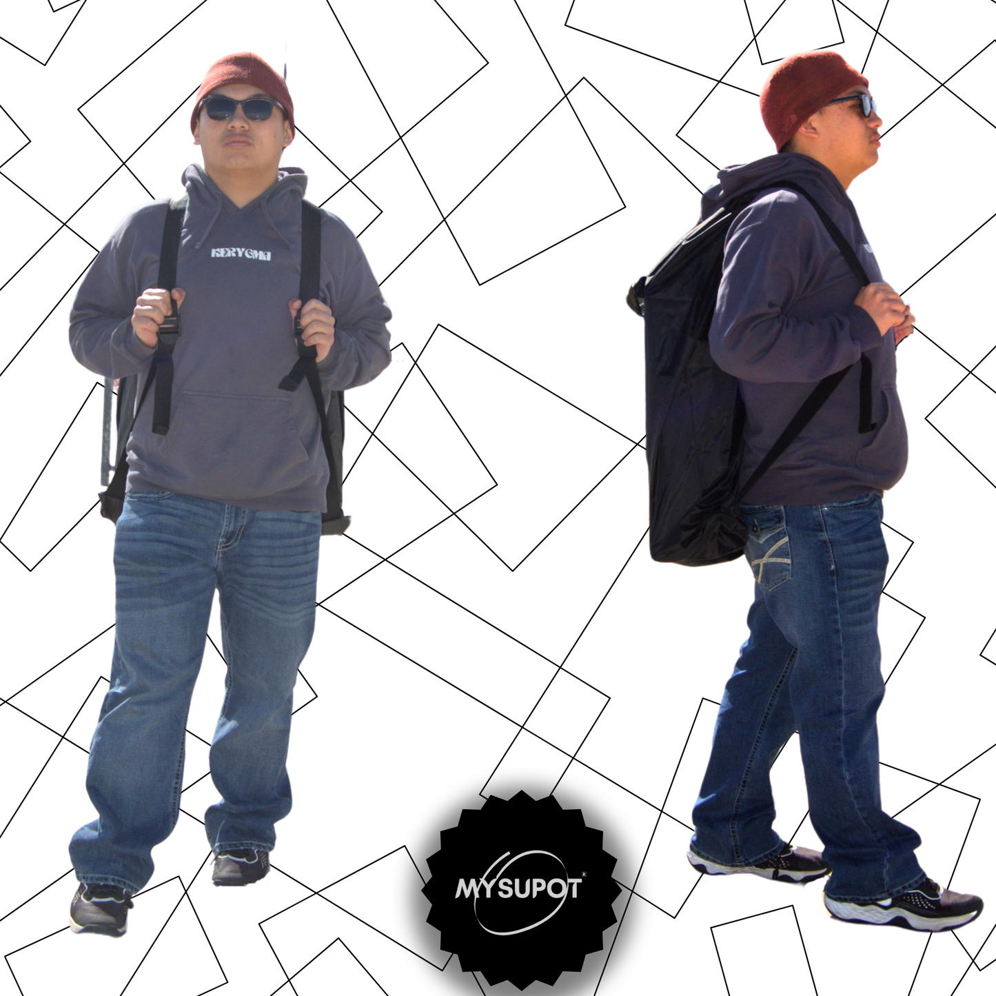 Multipurpose Bag – Lightweight 420D Polyester with Adjustable Straps (Black)