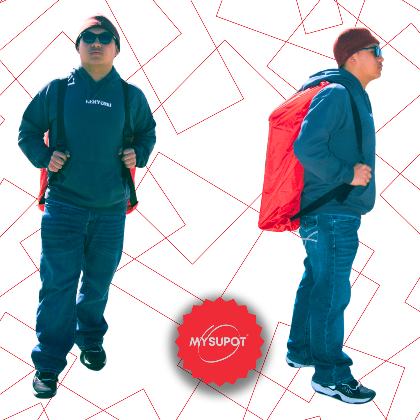 Multipurpose Bag – Lightweight 420D Polyester with Adjustable Straps (Red)