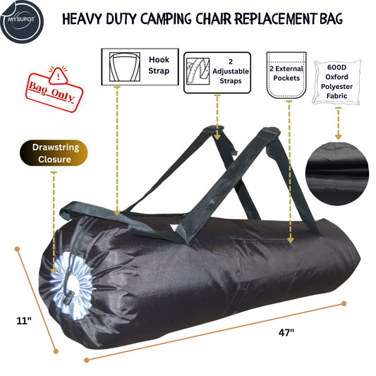 Heavy-Duty Camp Chair Bag (XL- 47' x 11") Single