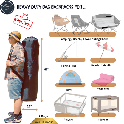 Heavy-Duty Camp Chair Bag (XL- 47' x 11") Double