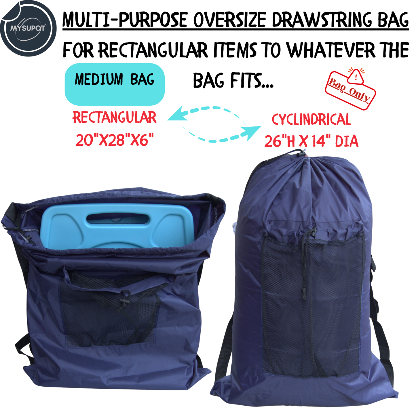 Multipurpose Bag – Lightweight 420D Polyester with Adjustable Straps (Navy Blue)