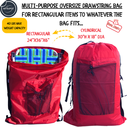 Multipurpose Bag – Lightweight 420D Polyester with Adjustable Straps (Red)