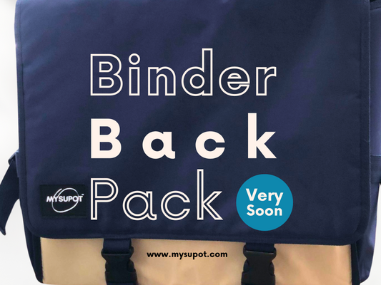 Binder Backpack (Blue and Tan)- Now Available for Pre-Order