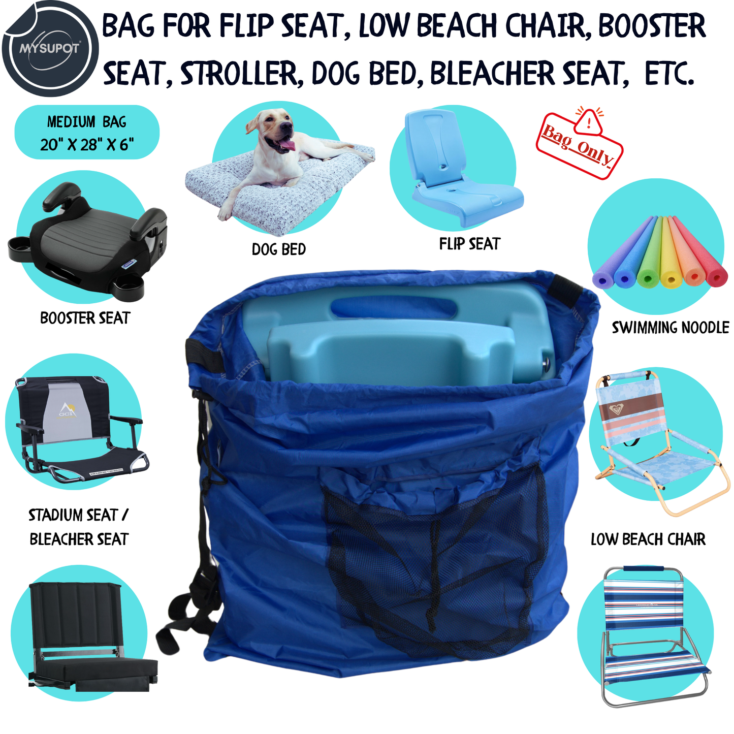 Multipurpose Bag – Lightweight 420D Polyester with Adjustable Straps (Royal Blue)