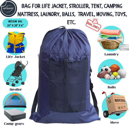 Multipurpose Bag – Lightweight 420D Polyester with Adjustable Straps (Navy Blue)