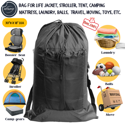 Multipurpose Bag – Lightweight 420D Polyester with Adjustable Straps (Black)