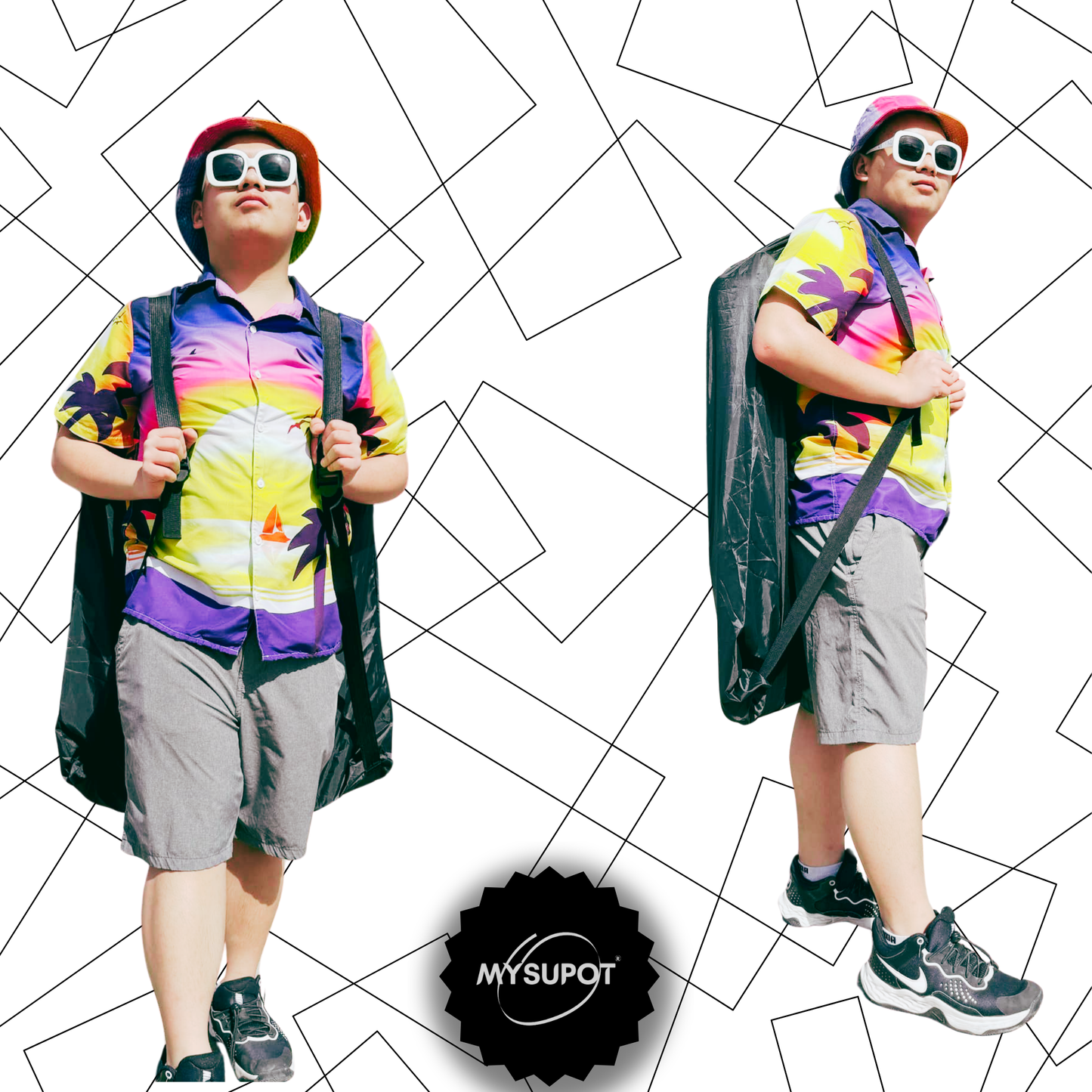 Multipurpose Bag – Lightweight 420D Polyester with Adjustable Straps (Black)